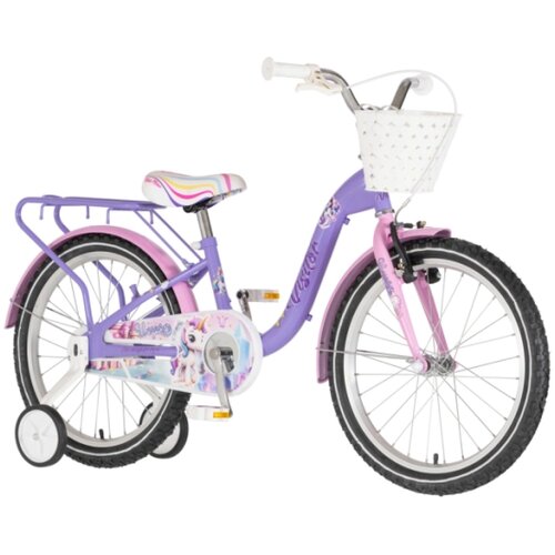 Visitor Bicikl kids unicorn 20" 10" v-brake kontra 115-135cm (20") ljubičasti Cene