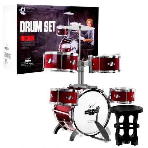  Dječji bubnjevi 5 bubnjeva Inlea4Fun SET BUBNJEVA - tamno crveni Cijene