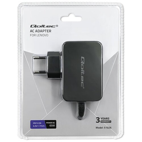 Qoltec 51026 power adapter/inverter Indoor/outdoor 65 W Black Slike