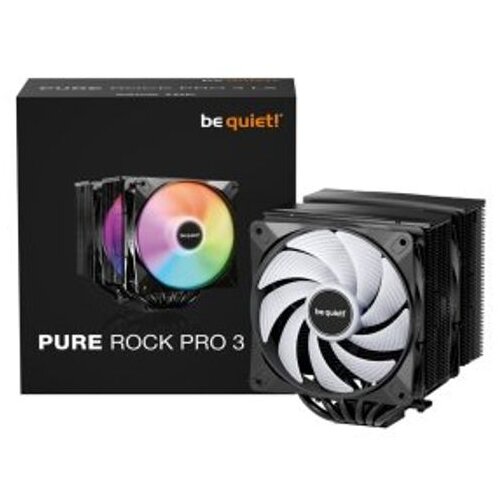Be Quiet! BK043 pure rock pro 3 lx [LGA-1851 default ilm and rl-ilm support/AM5], 250W tdp, two light wings lx 120mm pwm argb fan max. 34.8dB(A), 6 high-performance 6mm heat pipes with hdt technology Cene