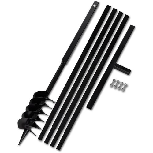 vidaXL Jeklen spiralni vrtalni sveder za zemljo z ročajem120mm s5m podaljškom, (21366892) Cene