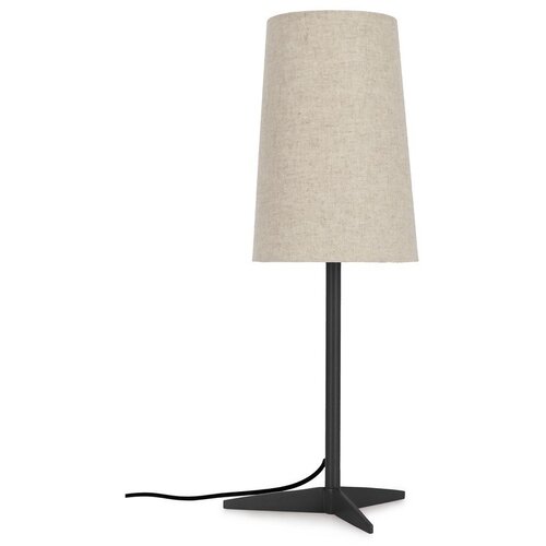BIZZOTTO Crna/bež metalna stolna lampa s tekstilnim sjenilom (visina 60 cm) Assam &ndash; Cijene