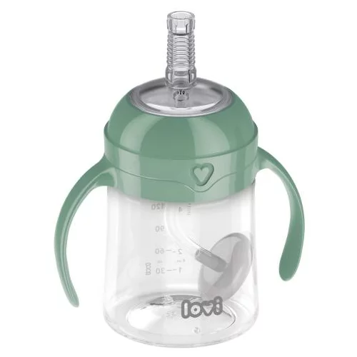 Lovi First Cup With Weighted Straw Green 6m+ skodelica 150 ml za otroke