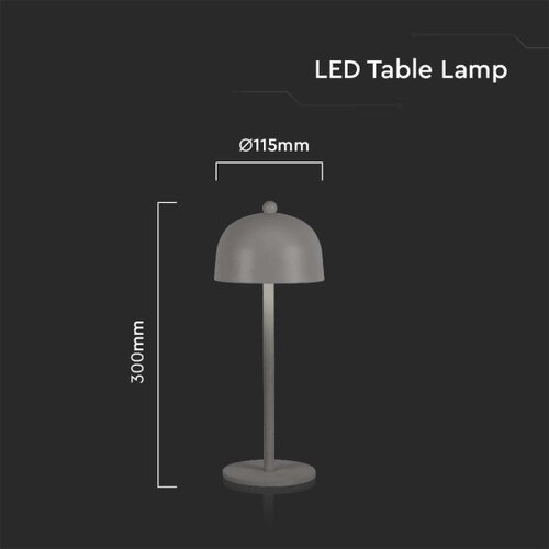  LED prigu&amp;scaron;iva punjiva stona lampa LED/1W/5V 3000-6000K 1800 mAh siva Slike