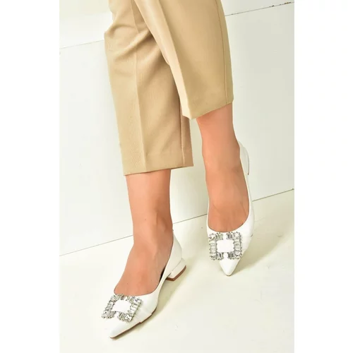 Fox Shoes White Women's Low-Heeled Casual Shoes