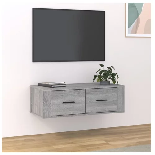  Viseča TV omarica siva sonoma 80x36x25 cm inženirski les