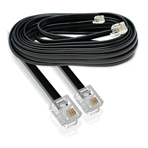 Cabletech telefonski kabel , ploščati, 6 m, črn Cene