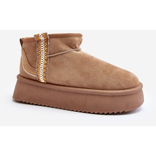 Kesi Snow boot platform with light brown udra pattern Cene