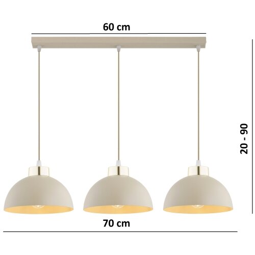  Brilagi - Visilica na sajli 3xE27/60W/230V bež/zlatna Slike