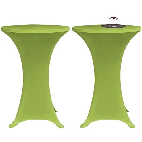 VidaXL Raztegljiva Prevleka za Mizo 2 kosa 60 cm Zelene Barve Slike