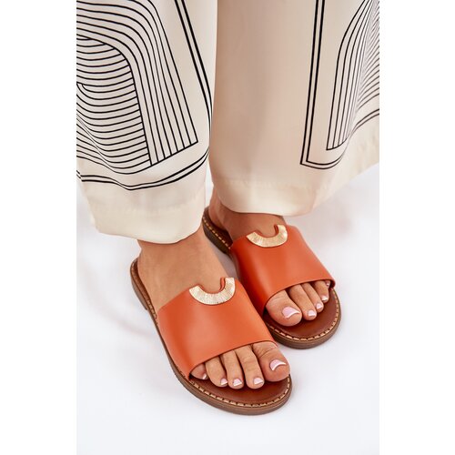 Boto Women's Eco Leather Slippers With Decorative Details Orange Mevith Cijene