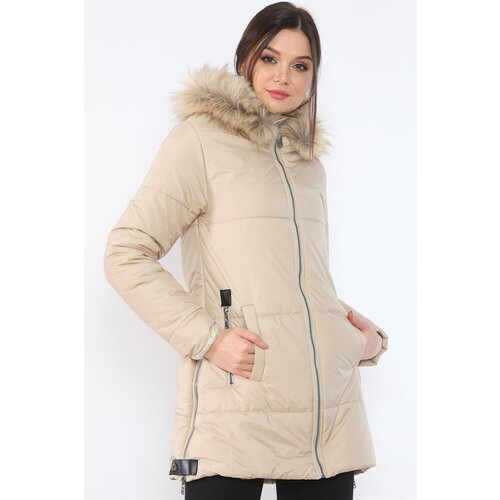 Dewberry Z6668 WOMEN'S COAT-BEIGE Cene