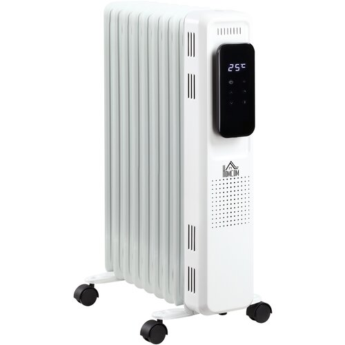 HOMCOM oljni radiator z 9 elementi, nastavljivo temperaturo, 3 stopnjami ogrevanja in časovnikom, 42,5x24x63cm, bel, (20755555) Slike