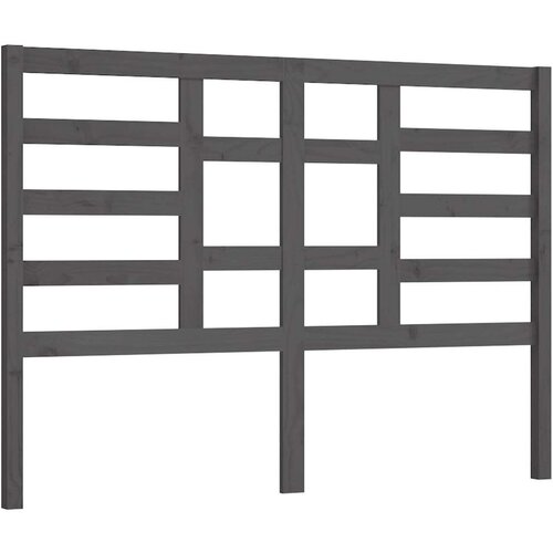  Uzglavlje za krevet sivo 156 x 4 x 104 cm od masivne borovine Slike