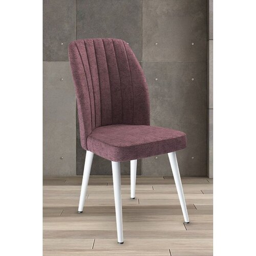 Hanah home set trpezarijskih stolica Platinum 6 kom, puder roze tkanina Jerry, bele metalne noge Cene