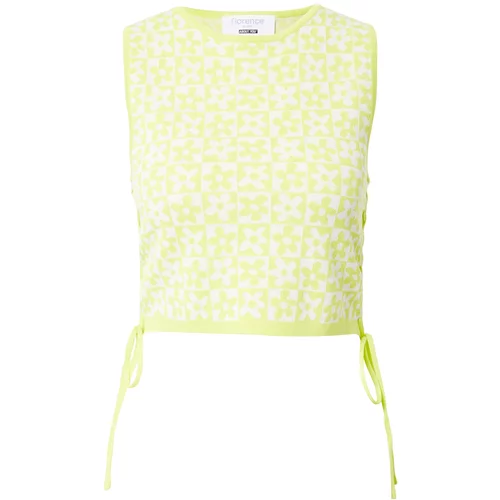 florence by mills exclusive for ABOUT YOU Top s naramenicama neonsko zelena / bijela