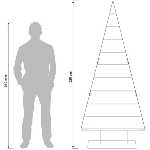  Metalna božićna jelka KUOPIO 210 cm Čelik Zlatno - 210 cm Zlatno Slike