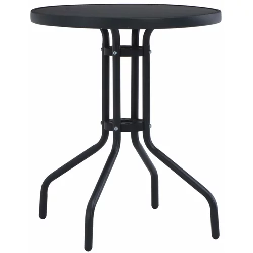  Vrtni stol crni 80 cm od čelika i stakla
