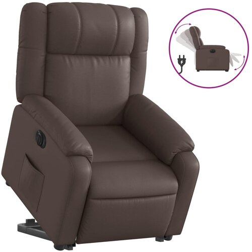 Maison Chic Električni naslanjač - Relax naslanjač s funkcijo vstajanja rjavo umetno usnje, (22062597) Cene