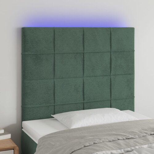  The Living Store LED posteljno vzglavje temno zeleno 90x5x118/128 cm žamet - LED Vzglavje, (21452080) Slike