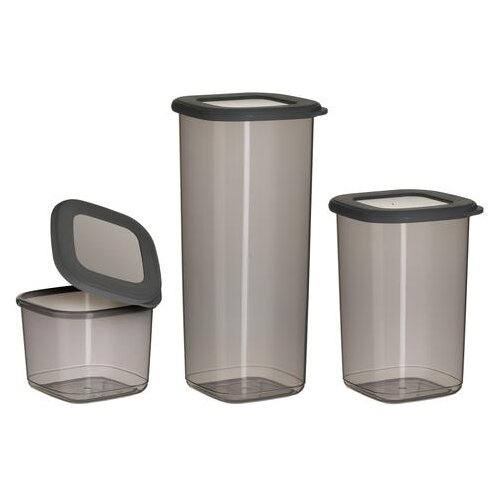 Posuda ZA SPREMANJE HRANE SET 3/1 SIVA (550ml/1200ml/1750ml) 11X11X25CM Slike