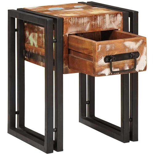 VidaXL Pomoćni stolić 30 x 30 x 40 cm Čvrsto reciklirano drvo i Metal Slike