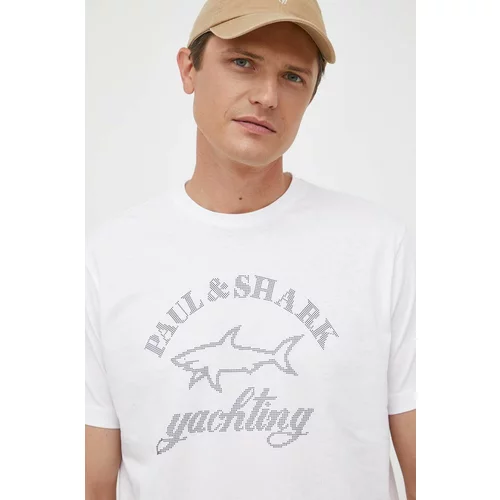 Paul&Shark Pamučna majica boja: bijela, s aplikacijom