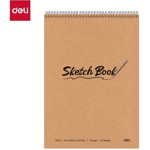 Blok ZA CRTANJE DELI Sketch book, A4, 40 lista, 110g - GORNJA SPIRALA EN721 Cene
