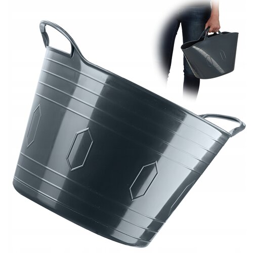 KADAX umivalnik za perilo, okrogel plastični umivalnik, fleksibilna &scaron;koljka, 15 l, siv, (5000351753) Cene