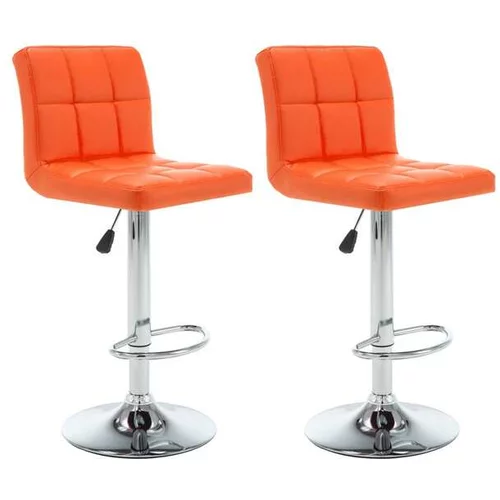  Barski stolčki 2 kosa oranžno umetno usnje