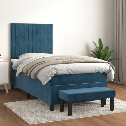 Box spring krevet s madracem tamnoplavi 100x200 cm bar&amp;scaron;unasti Slike