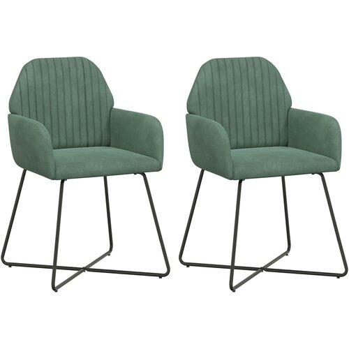 vidaXL Jedilni stoli 2 pcs Žamet Morsko zelena 55 x 50 x 84 cm, (5000296607) Cene