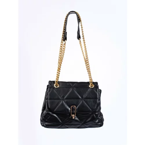 Shelvt Women's black handbag with gold chain