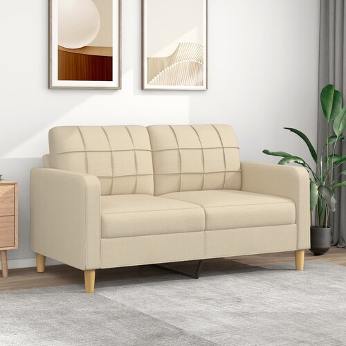 VidaXL Dvosjed od tkanine krem 140 cm Slike