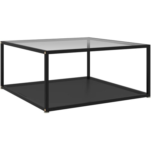  Stolić za kavu prozirni i crni 80 x 80 x 35 cm kaljeno staklo Cijene