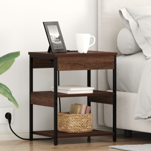vidaXL Noćni ormar Smeđi hrast 41 x 31 x 51 cm Konstruirano drvo Cijene