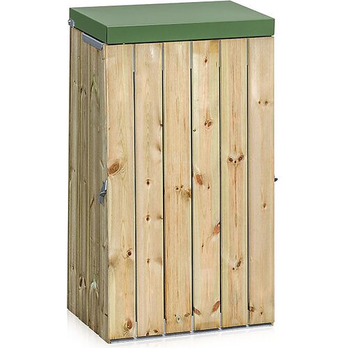  Zunanji zbiralnik odpadkov z leseno oblogo, 125 l, ŠxVxG 600 x 1030 x 380 mm, s pokrovom z loputo Cene