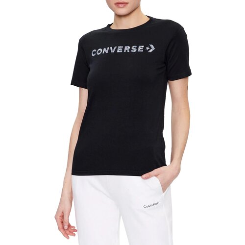 Converse Majica &amp;#039;WORDMARK&amp;#039; črna / bela Slike
