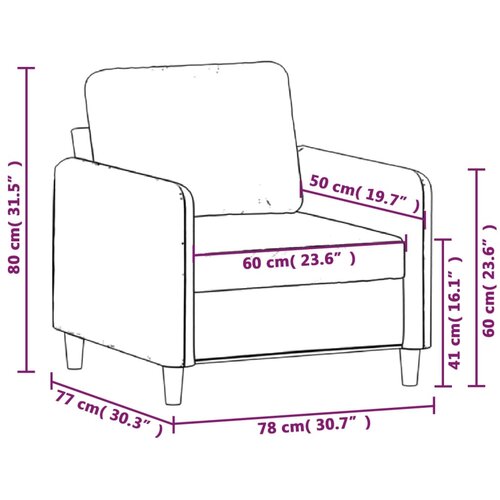  Fotelja svjetlosiva 60 cm od tkanine Slike
