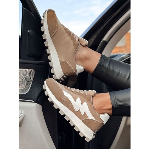 DStreet Sneakersy damskie SNEAKAIR na grubej podeszwie khaki Slike