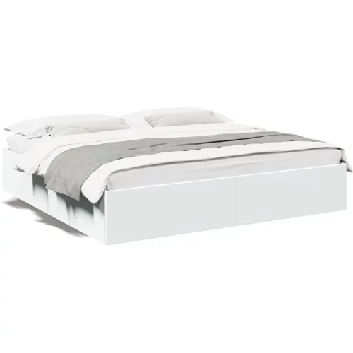  Okvir za krevet bijeli 200 x 200 cm od konstruiranog drva