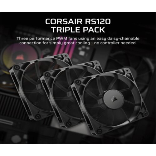 Corsair Ventilator RS120120mmtriple packcrna Cene