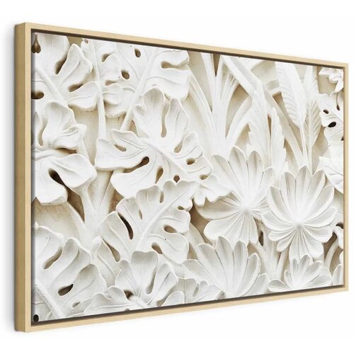  Slika - Ceramic Leaves (1 Part) Wide 60x40 U prirodnom drvenom okviru Cijene