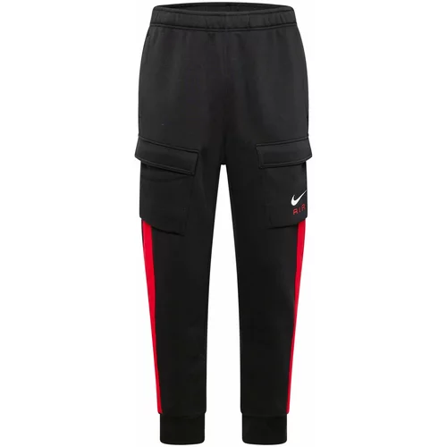 Nike Sportswear Kargo hlače 'AIR' rdeča / črna / bela