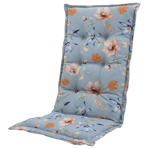 Madison Blazina za stol z visokim naslonom Florina (123 x 50 x 7 cm, Modra in oranžna) Slike
