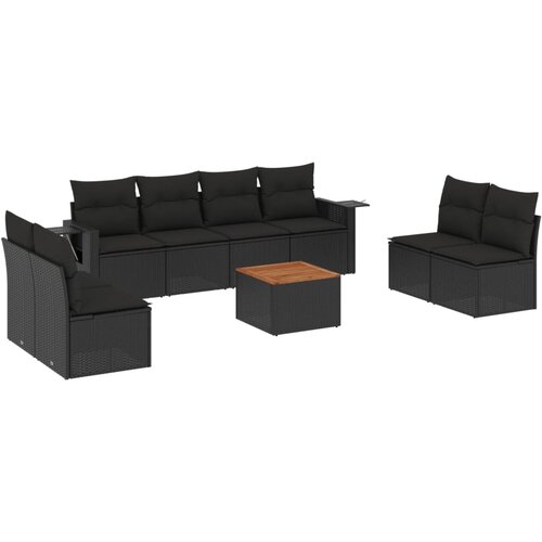  9-dijelni set vrtnih sofa s jastucima od poliratana Slike
