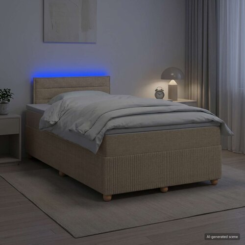  Boxspring krevet s madracem Krem 120 x 190 cm Tkanina Cene