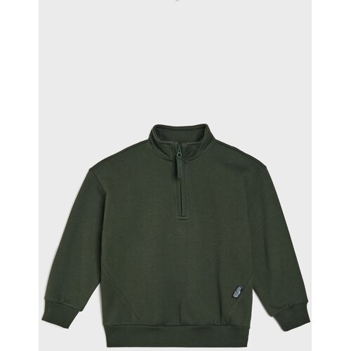 Sinsay Pamučna half-zip dukserica od fleece pletiva Slike