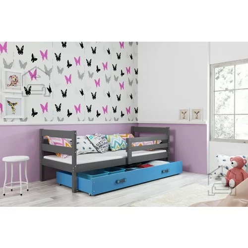 BMS Group Otroška postelja Eryk - 80x190 cm - grafit/modra
