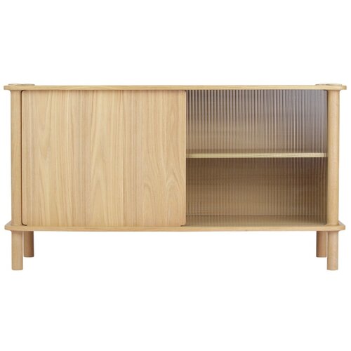 UMAGE Vitrina od punog hrasta s kliznim vratima u prirodnoj boji 135x73,5x48 cm Italic – Cijene
